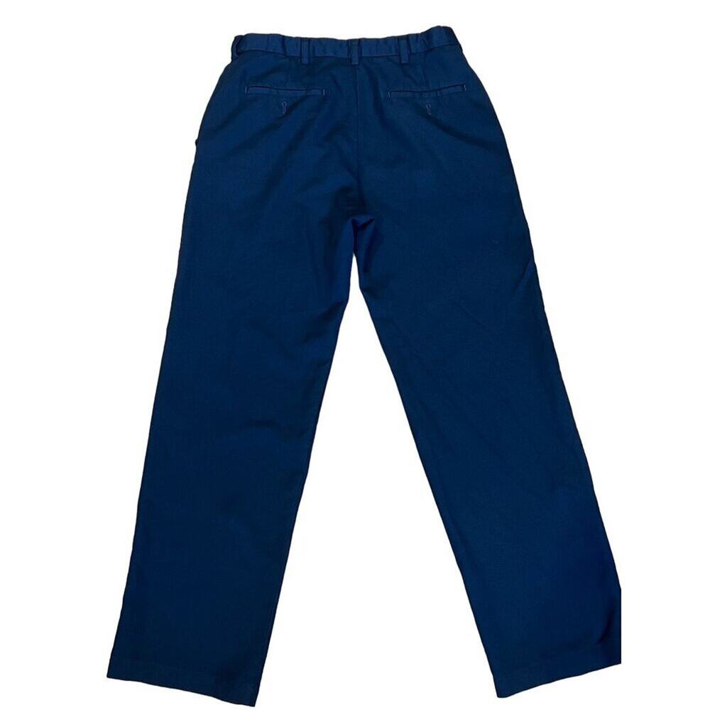 Haggar Mens Navy Blue Dress Pants 32x32 Flat Front 100% Polyester